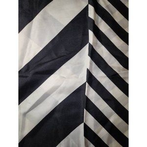 Vintage Echo White and Black Striped chevron  Hand Turned Hem Neck Scarf 1980